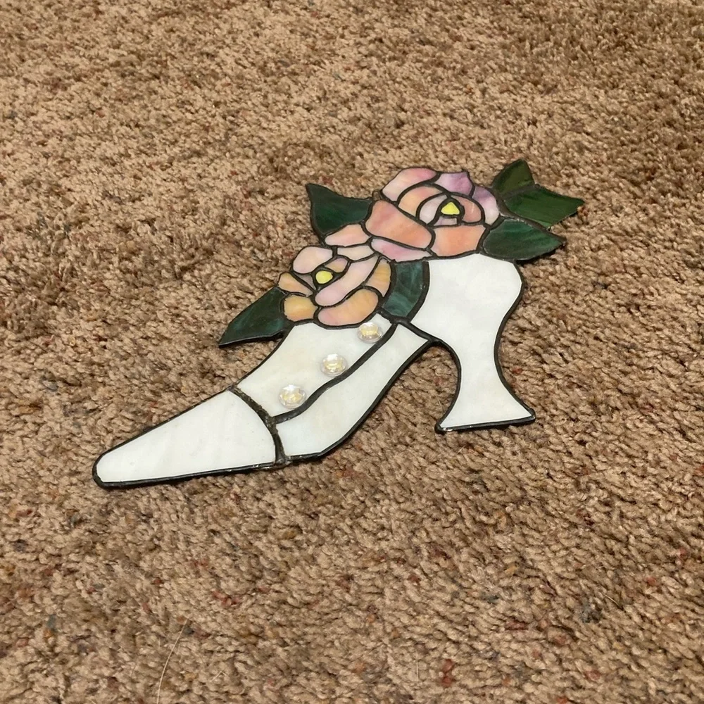 Floral Stained Glass Women's Shoe Decor - Picture 2 of 6